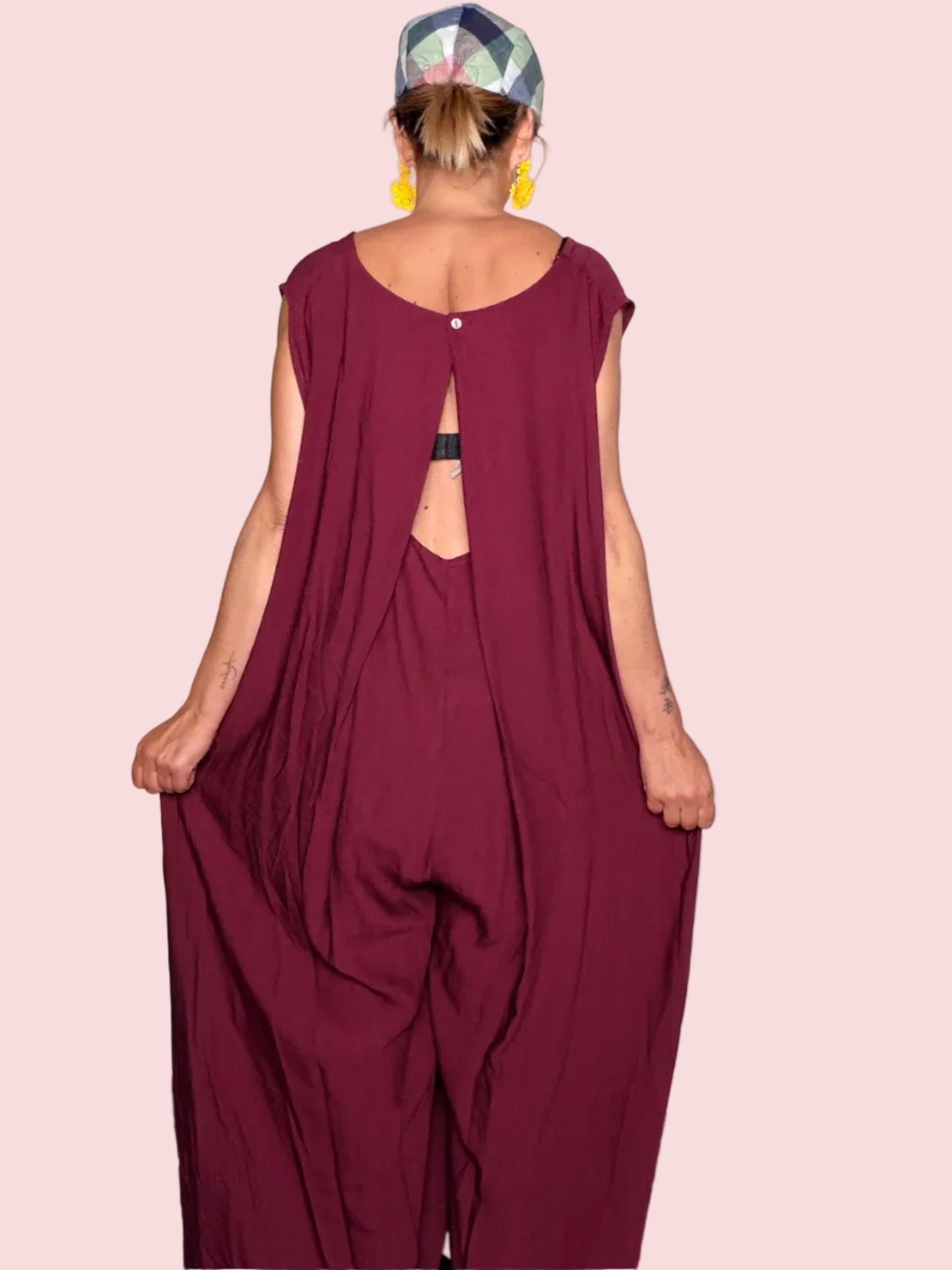 Tuta Jumpsuit con Drappeggio Posteriore