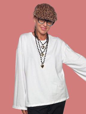 Blusa bianca da donna Philia Loft con maniche ampie e lunghe