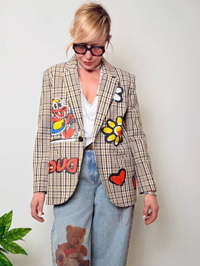 Giacca Check Pop con Patch