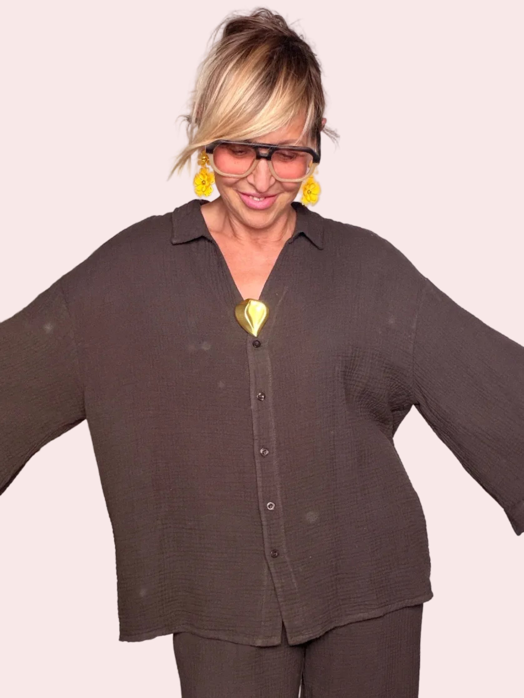 Camicia Oversize in Mussola