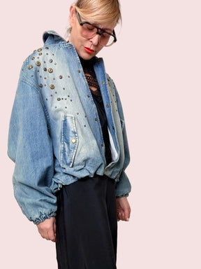 Bomber Denim con Borchie