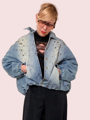 Bomber Denim con Borchie