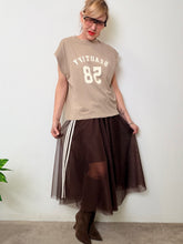 Gonna in Tulle con Righe Laterali