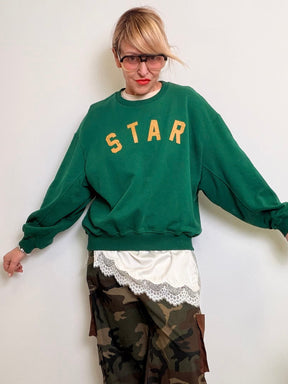 Felpa over con scritta Star