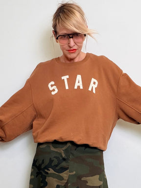 Felpa over con scritta Star