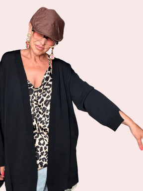 Cardigan Lungo Oversize — Nero