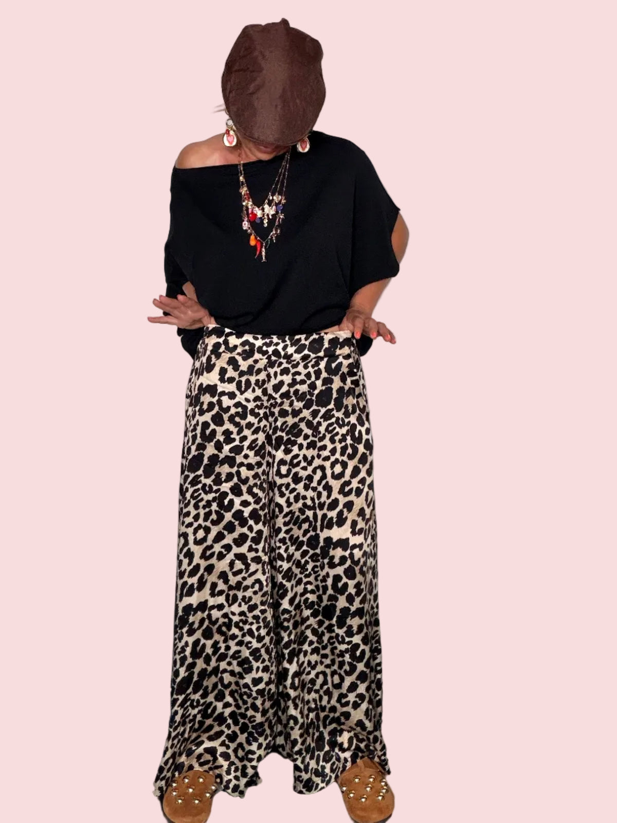 Pantalone Palazzo Leopardato — Fantasia Animalier