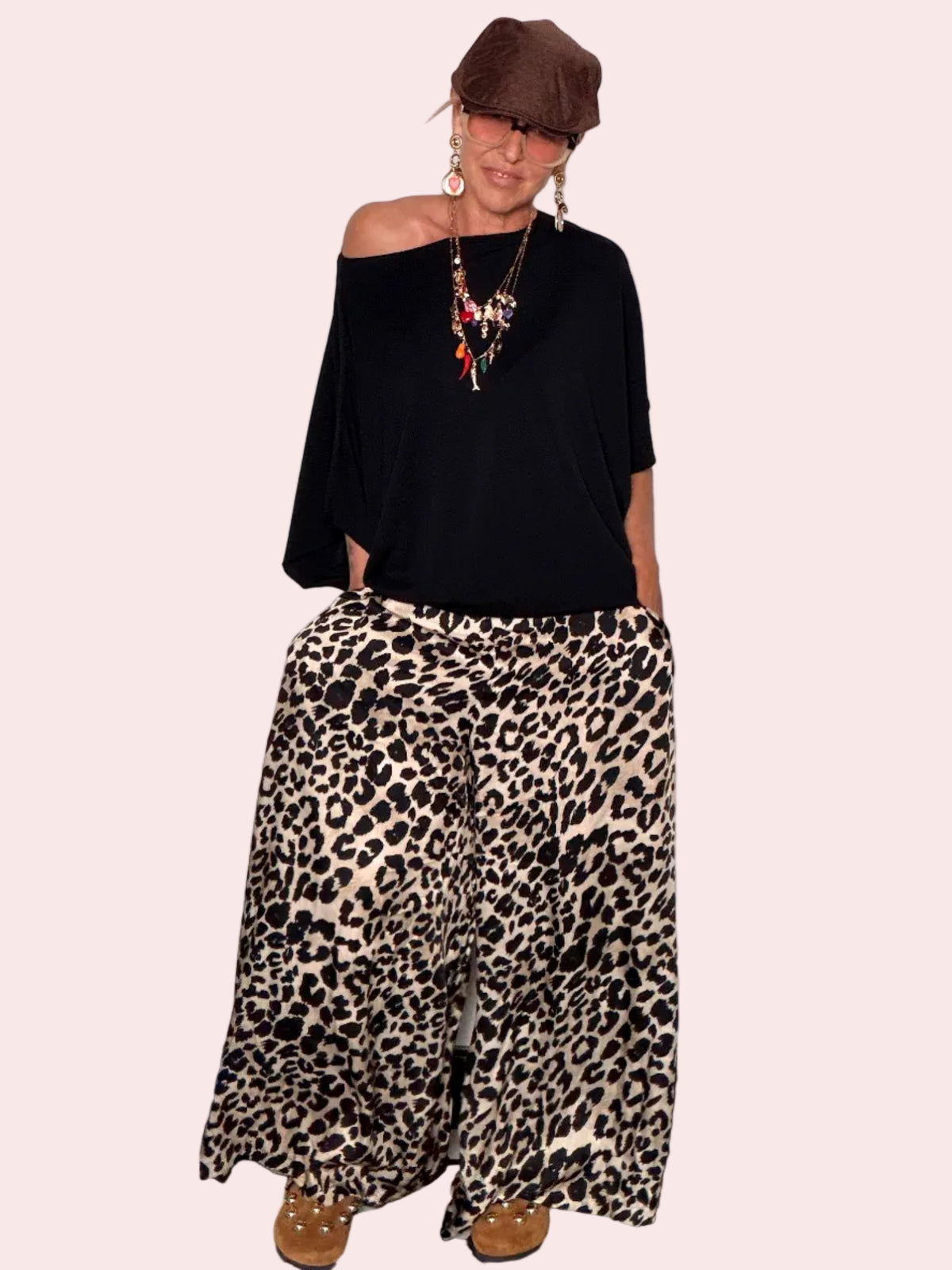 Pantalone Palazzo Leopardato — Fantasia Animalier