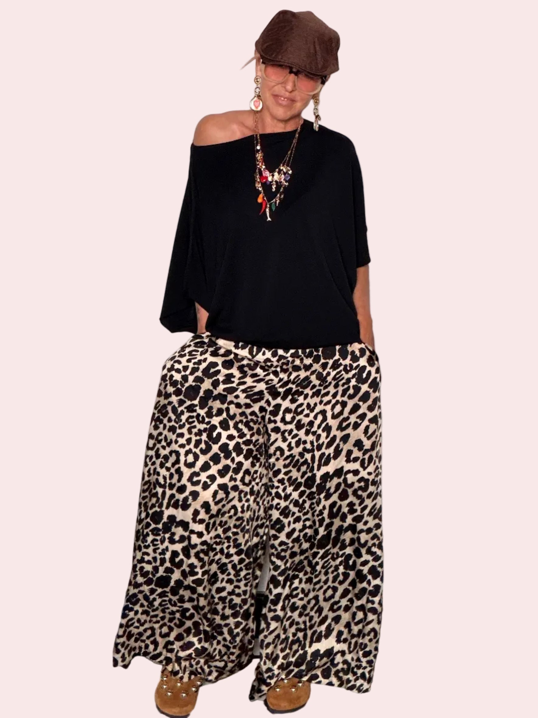 Pantalone Palazzo Leopardato — Fantasia Animalier
