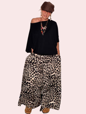 Pantalone Palazzo Leopardato — Fantasia Animalier