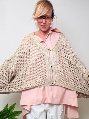 Cardigan in rete over