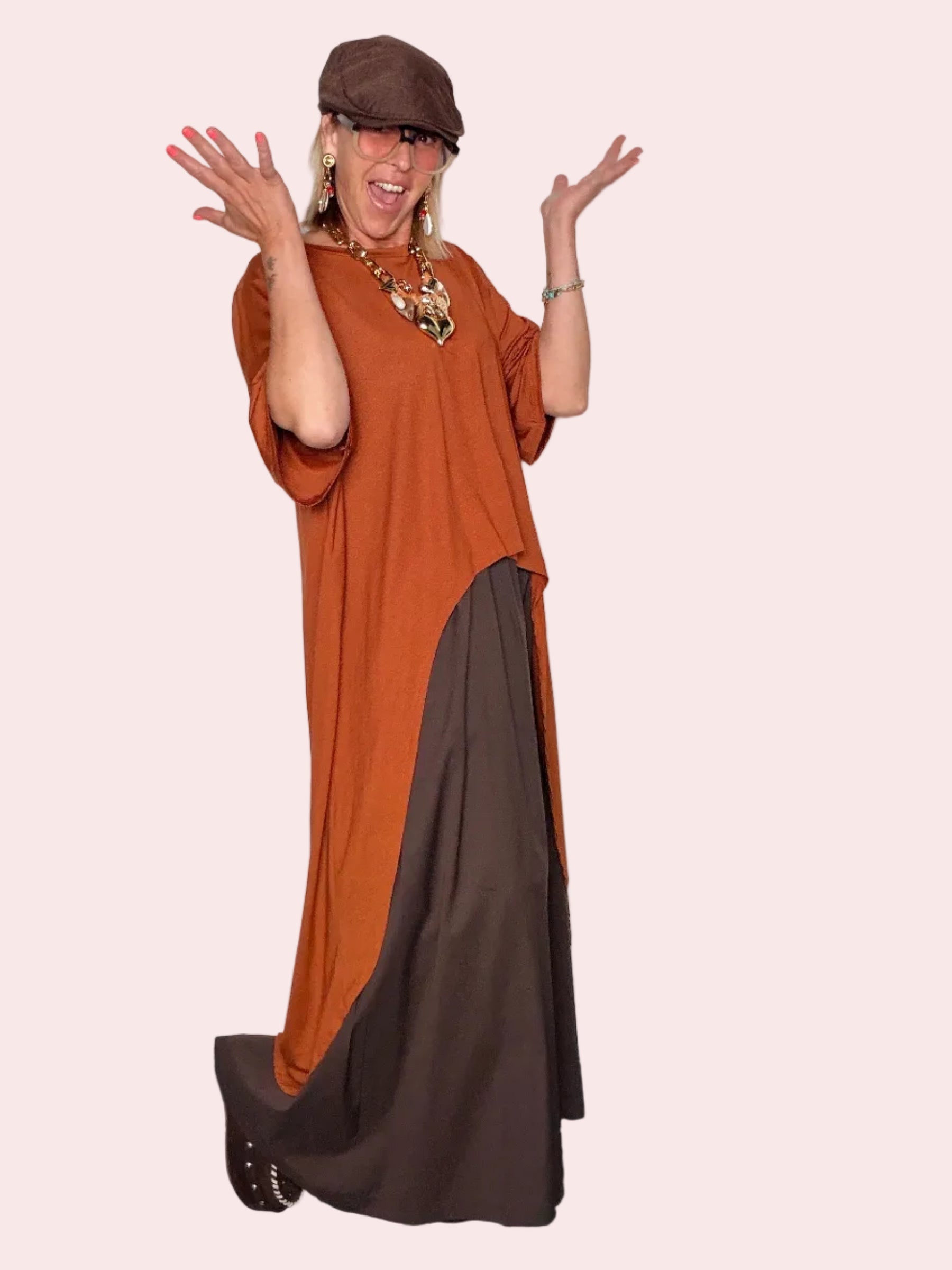 Tunica Maxi in Maglia — Orlo Asimmetrico