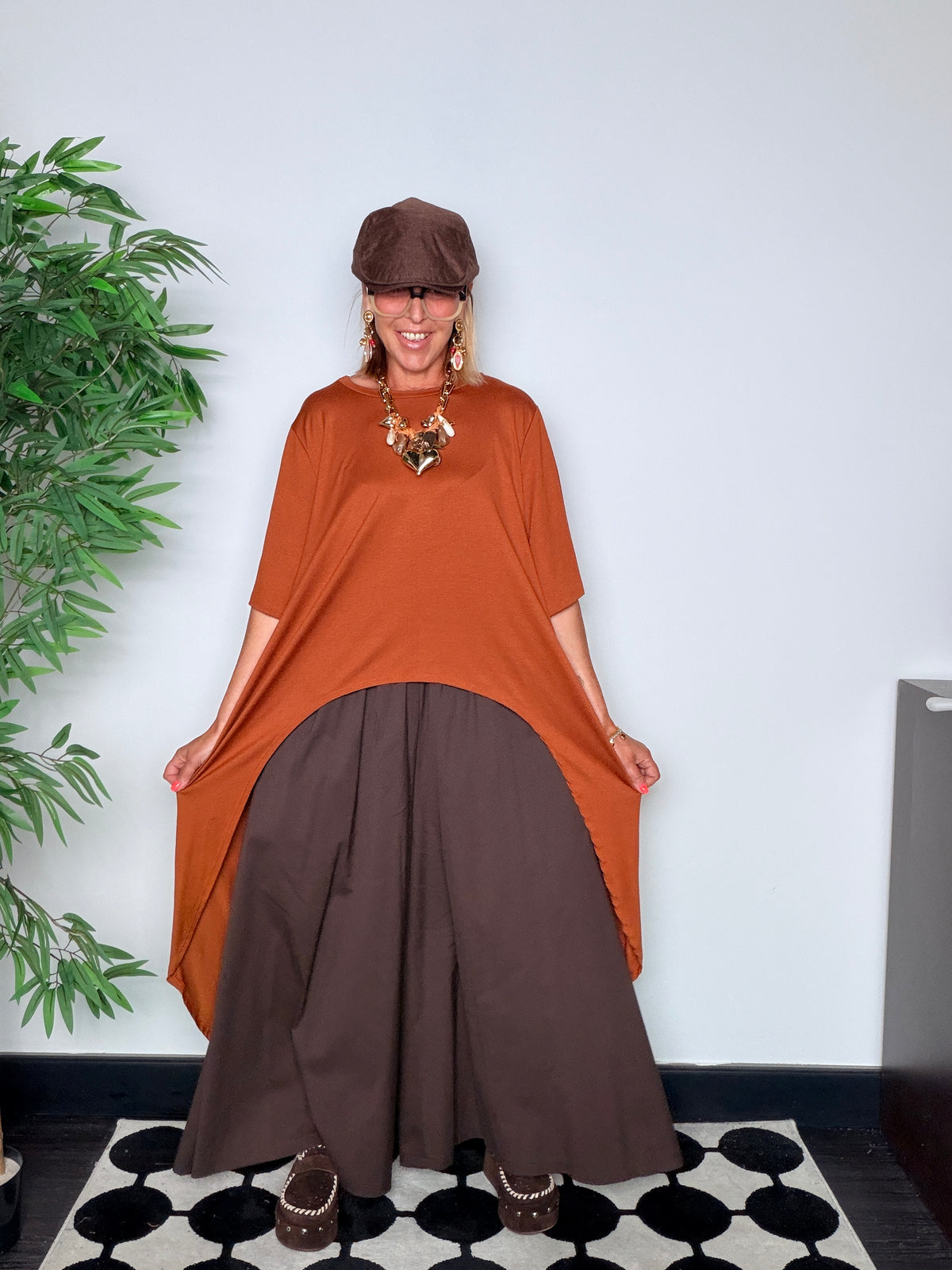 Pantalone Palazzo Maxi — Vita Arricciata