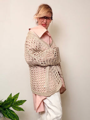 Cardigan in rete over