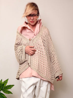 Cardigan in rete over