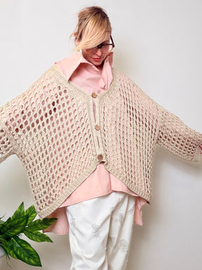 Cardigan in rete over