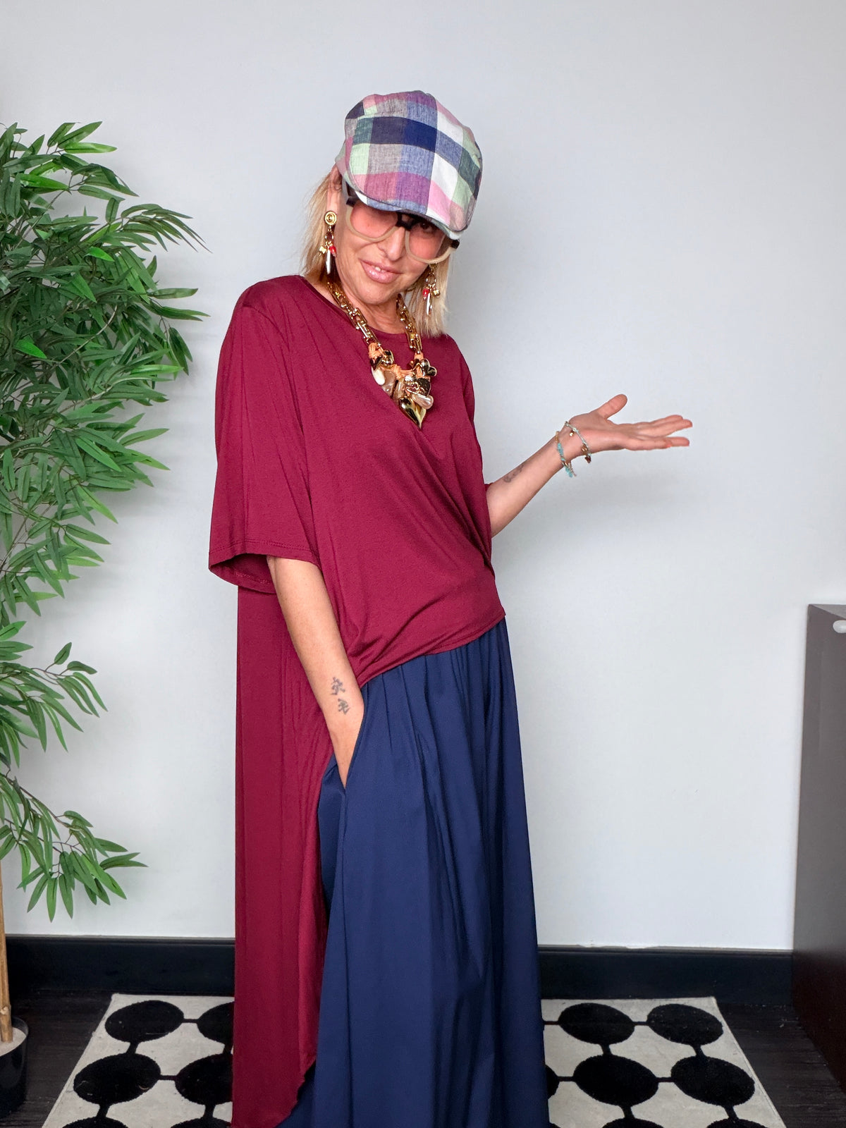 Tunica Maxi in Maglia — Orlo Asimmetrico