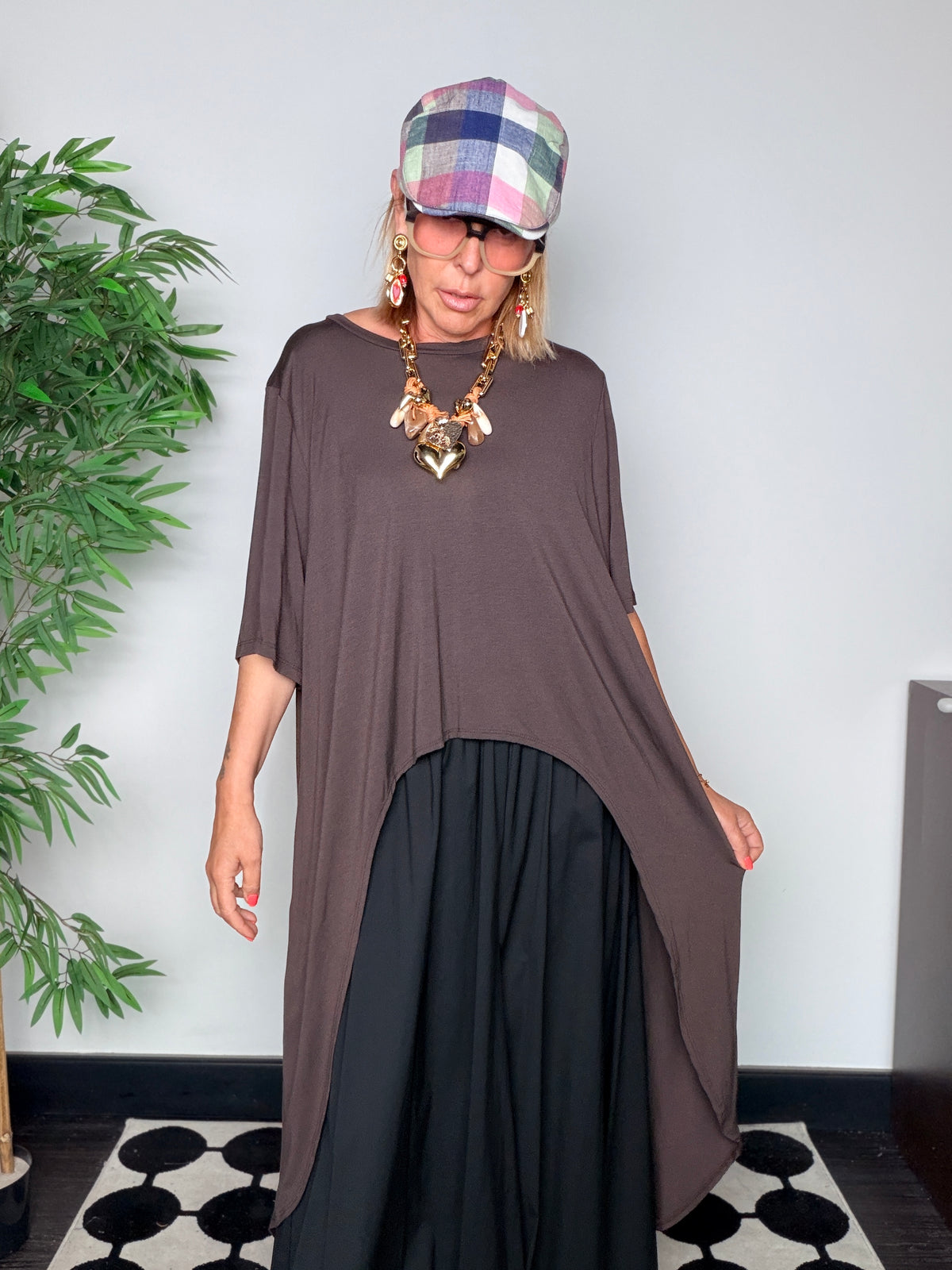 Tunica Maxi in Maglia — Orlo Asimmetrico