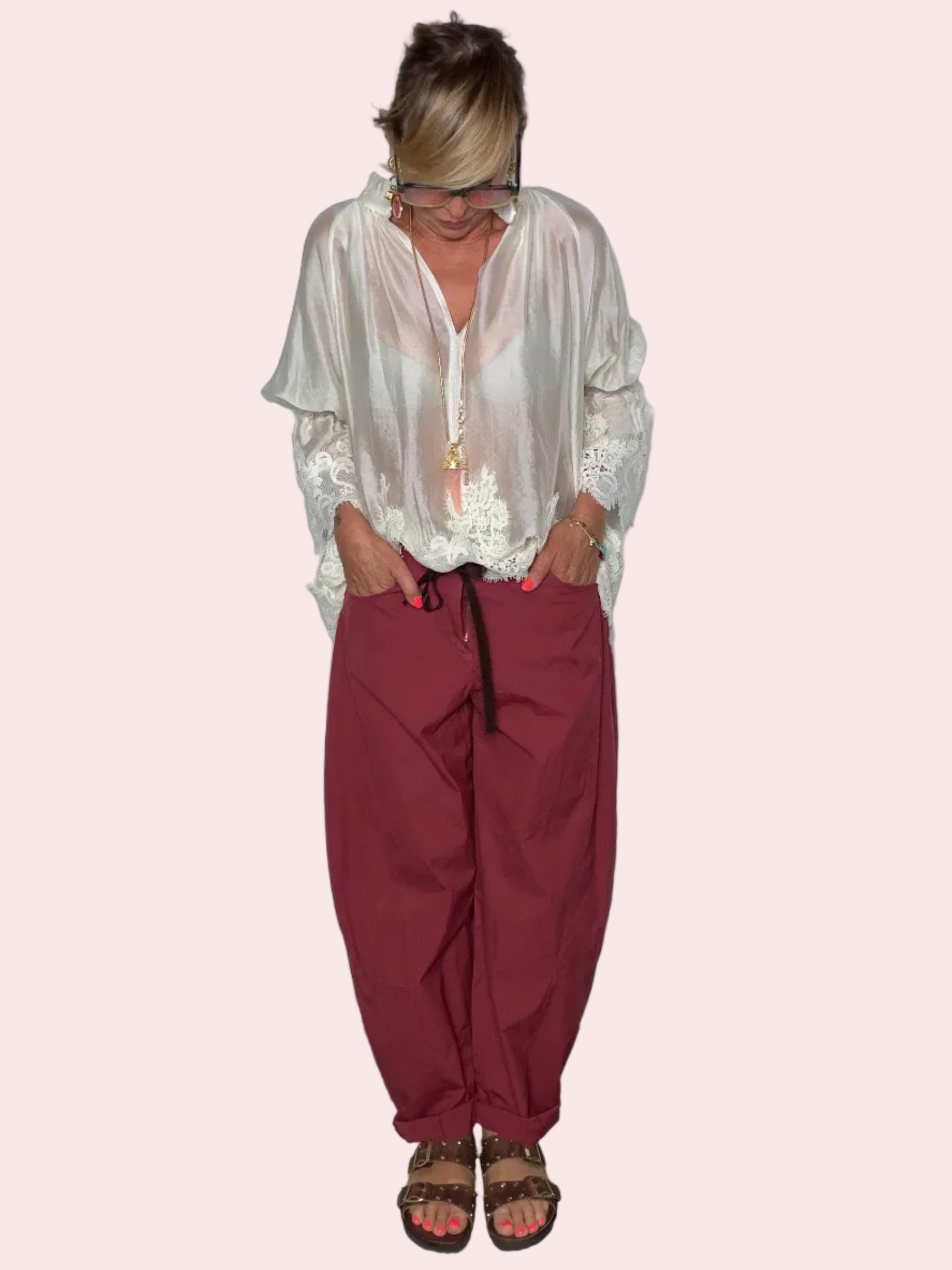 Pantalone Baggy in Tela Paracadute
