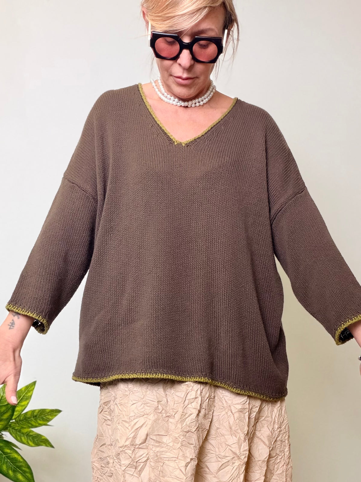 Maglia over con dettagli a contrasto