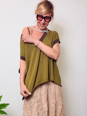 Gilet over con bordi a contrasto