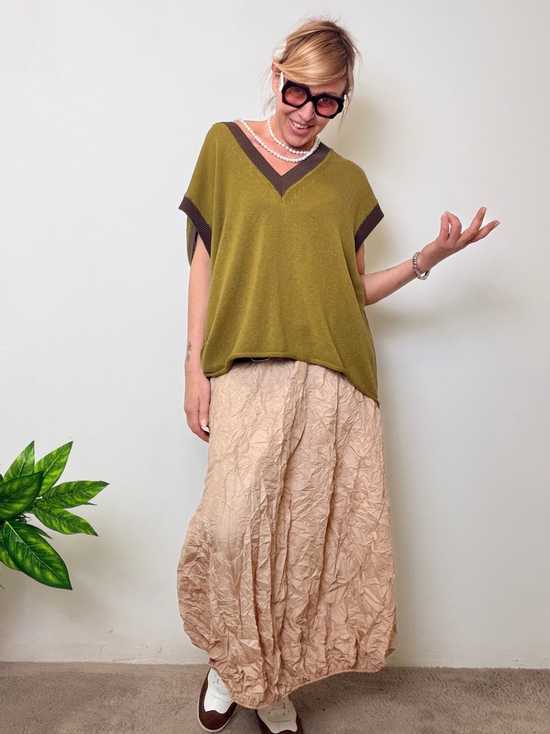 Gilet over con bordi a contrasto