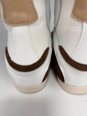 Sneaker modello pugilino in pelle con zeppa interna