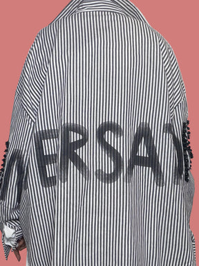 Giacca-Camicia a Righe con Applicazioni Decorative