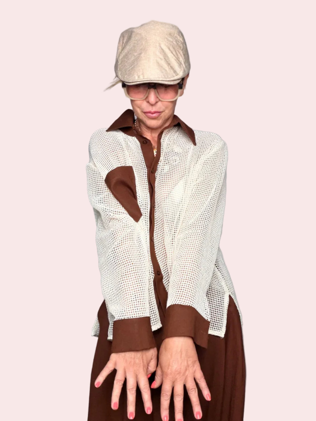 Camicia traforata oversize