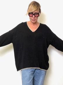 Maglia over con dettagli a contrasto