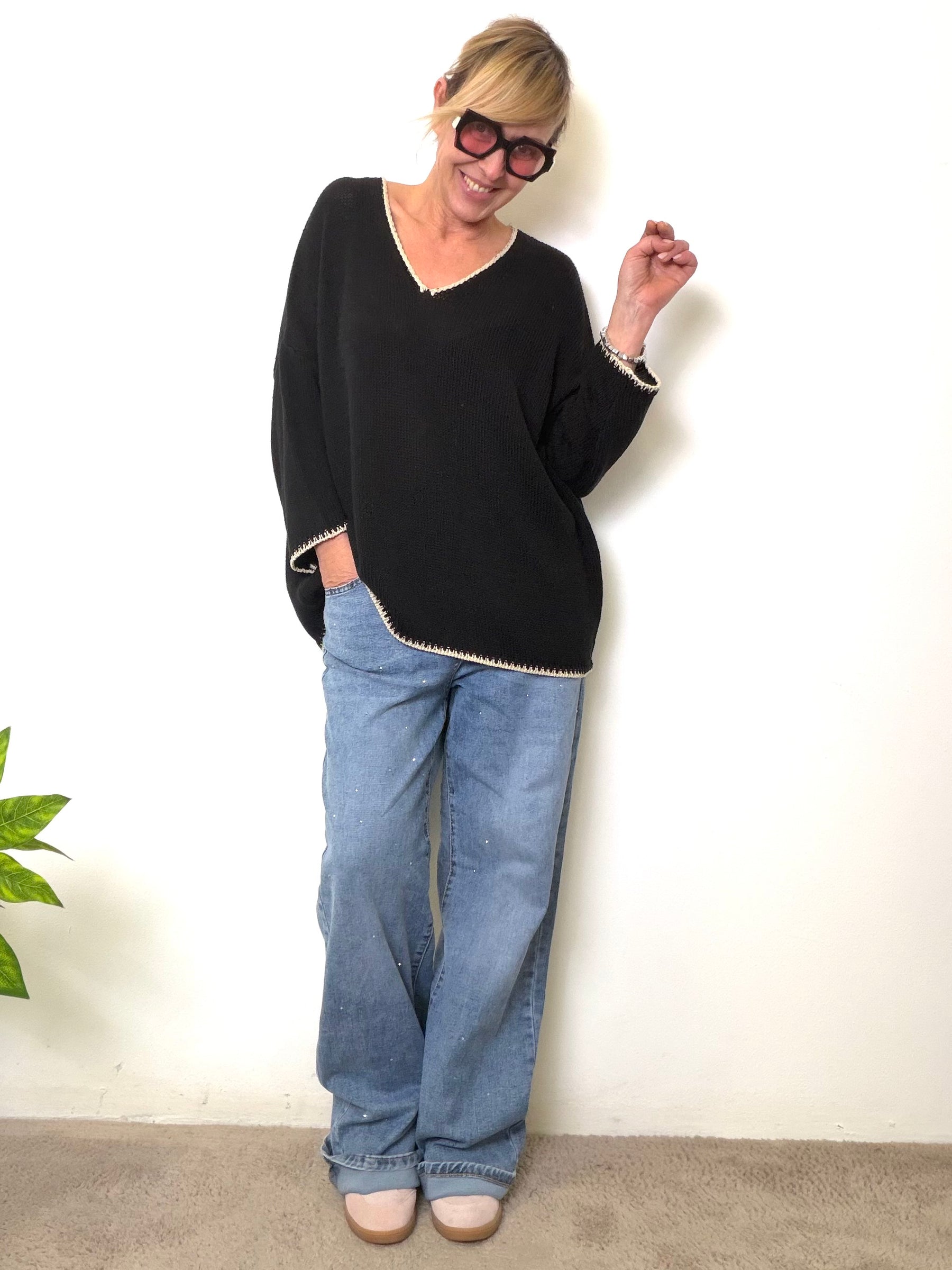 Jeans over con zirconi