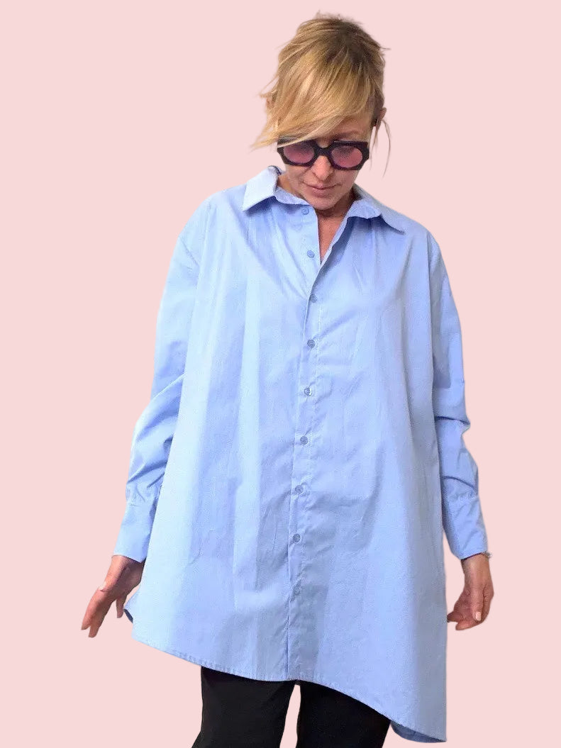 Camicia asimmetrica over – minimal ma con carattere