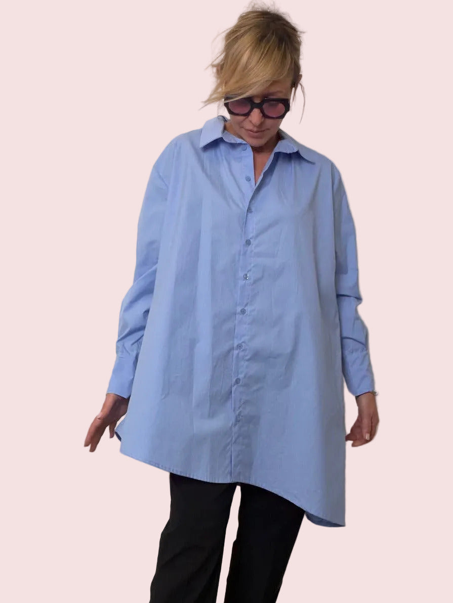 Camicia asimmetrica over – minimal ma con carattere