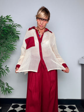 Camicia traforata oversize