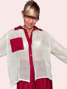 Camicia traforata oversize