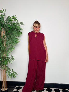 Completo Top Oversize e Pantalone Palazzo Wide Leg