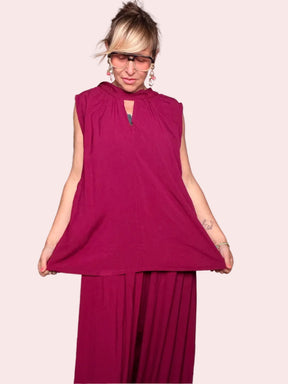 Completo Top Oversize e Pantalone Palazzo Wide Leg