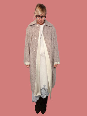 Cappotto Lungo Rosa Cipria Mélange Souvenir