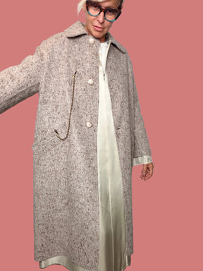 Cappotto Lungo Rosa Cipria Mélange Souvenir