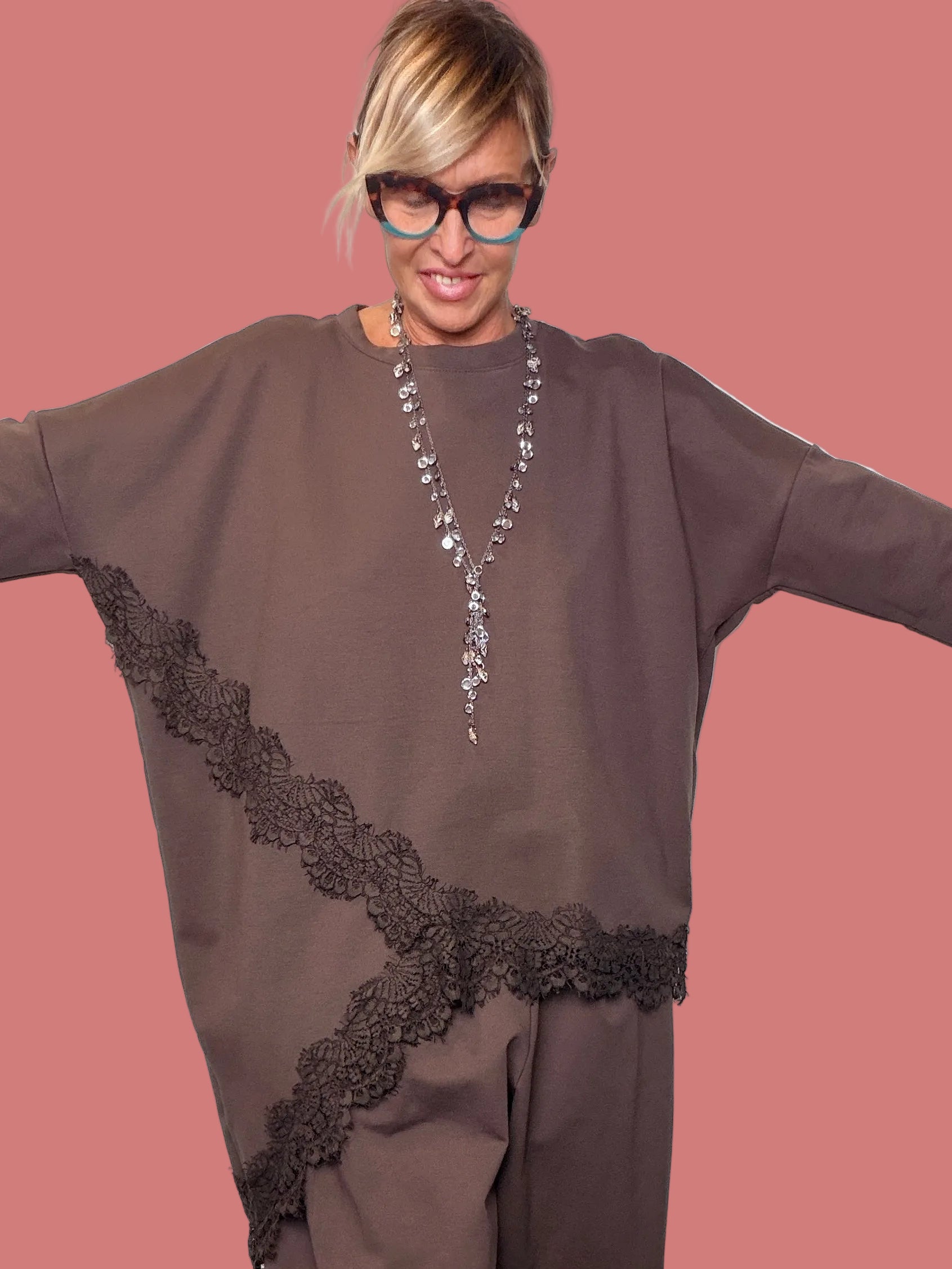 Maglia Bengalina con Inserto in Pizzo Female