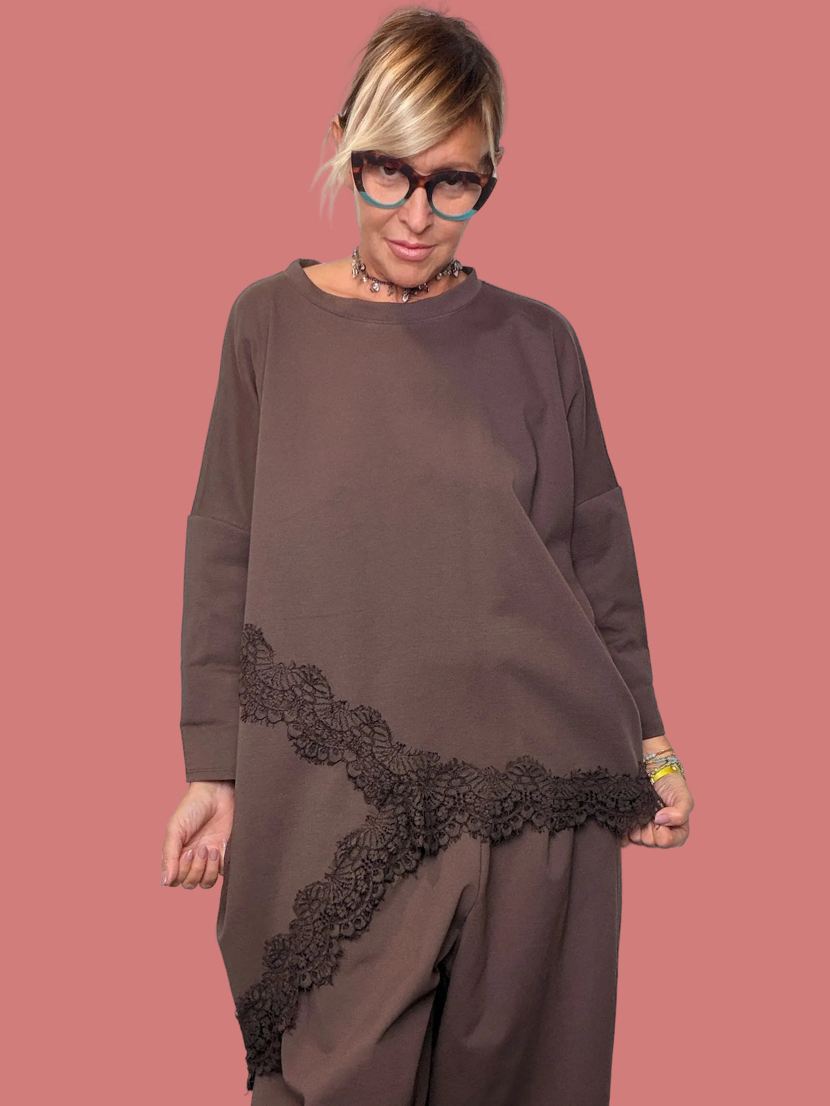 Maglia Bengalina con Inserto in Pizzo Female
