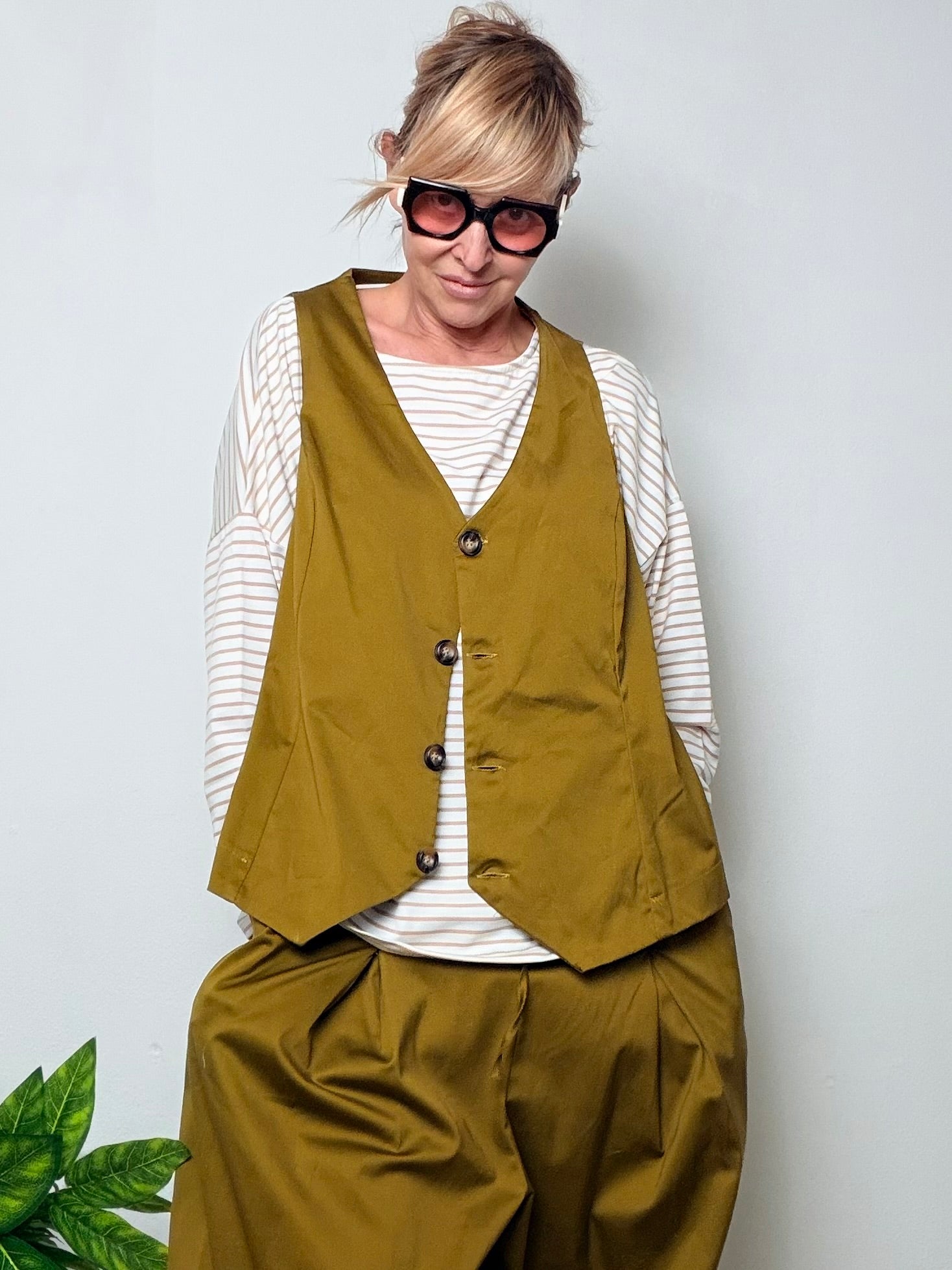 Gilet over in cotone strutturato