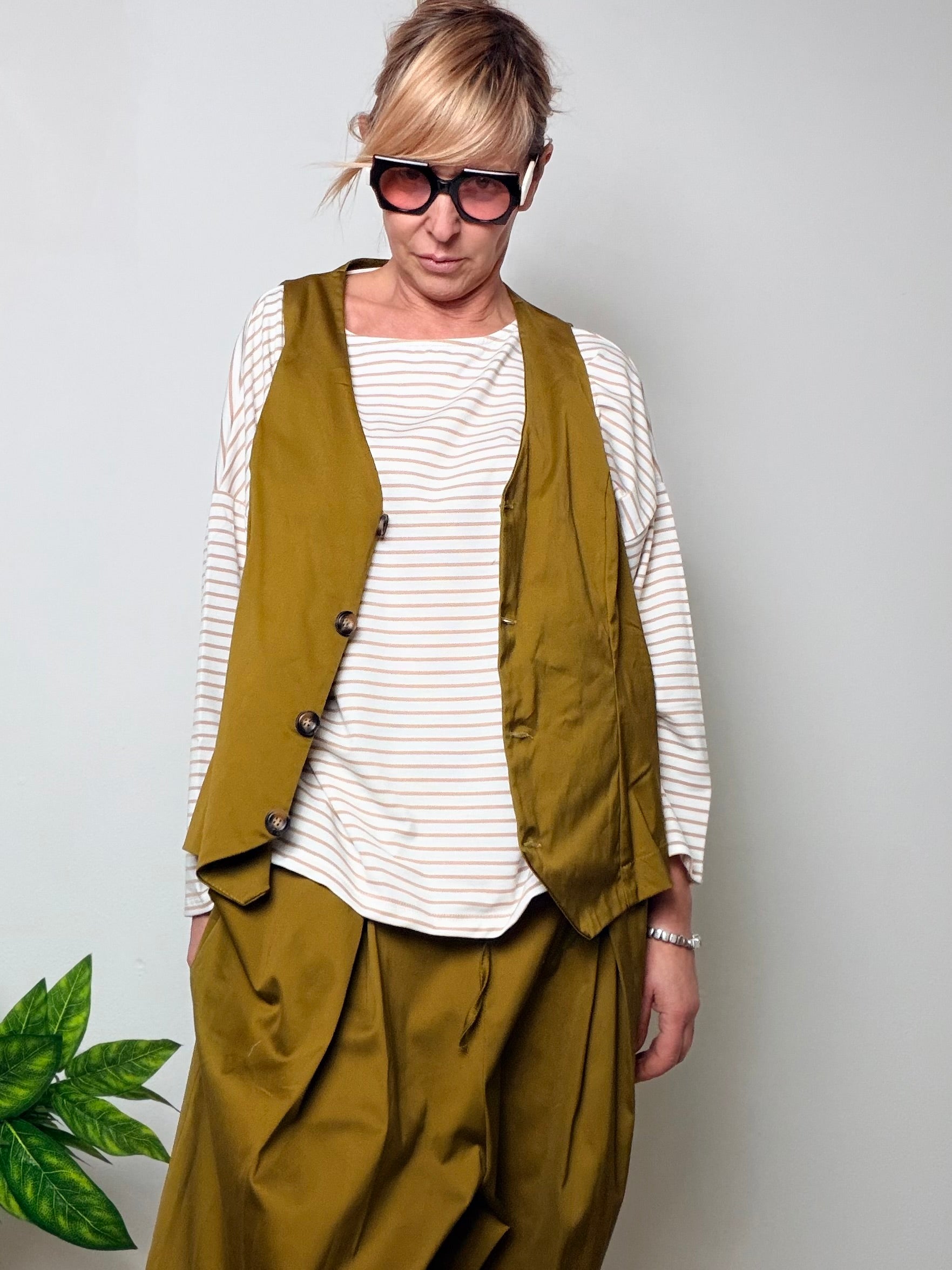 Gilet over in cotone strutturato