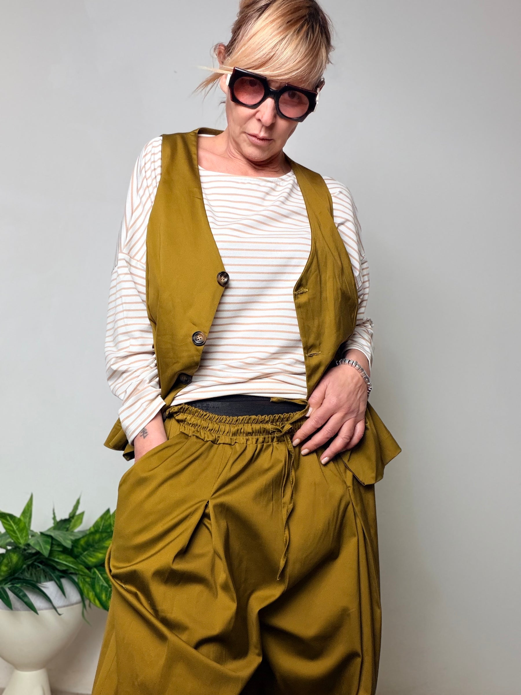 Gilet over in cotone strutturato