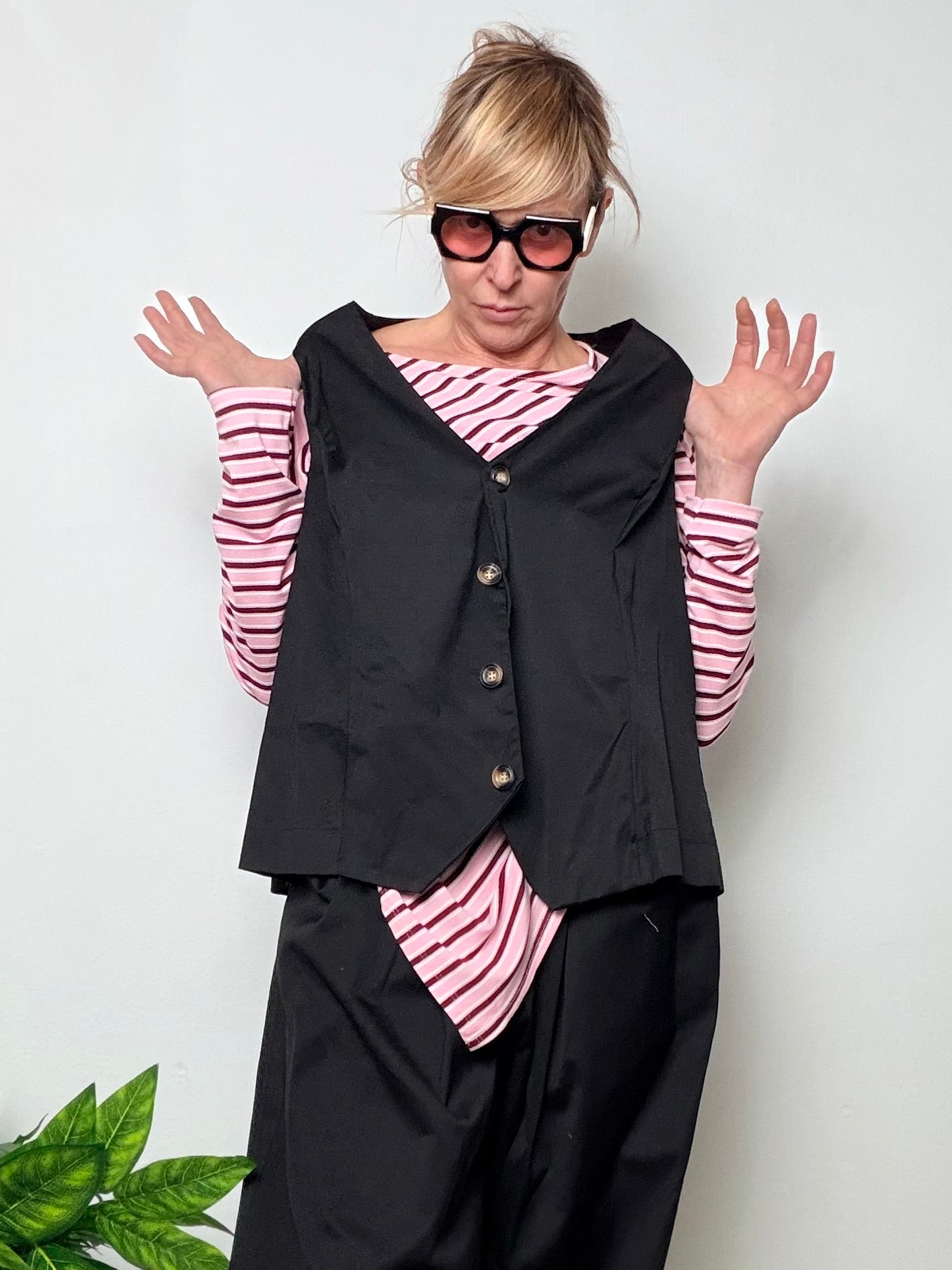 Gilet over in cotone strutturato