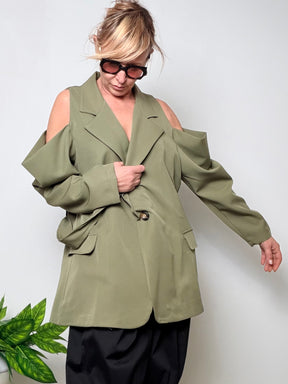 Giacca Over con Spalle Scoperte – Power Chi