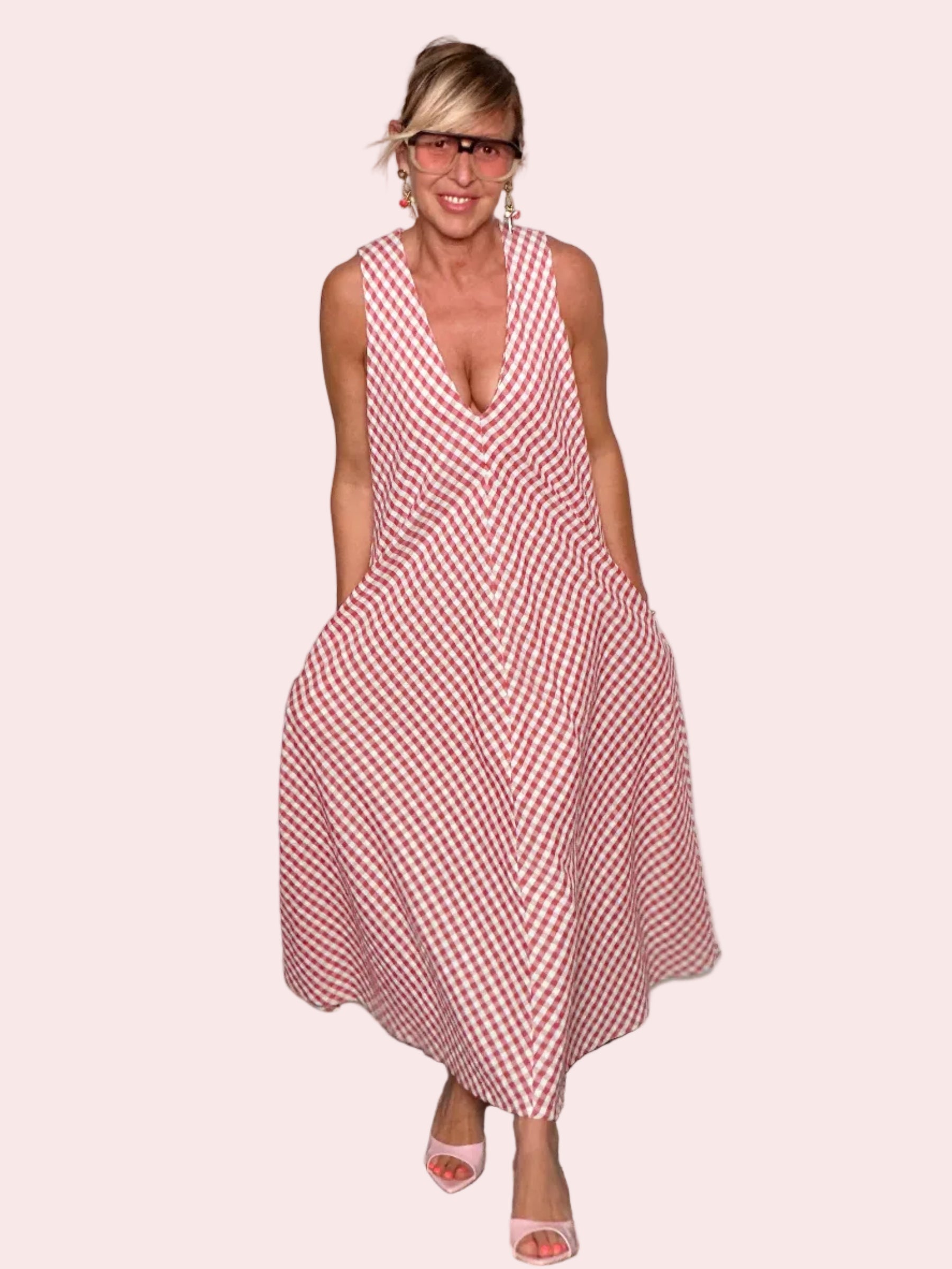 Abito Maxi Vichy Scollo V