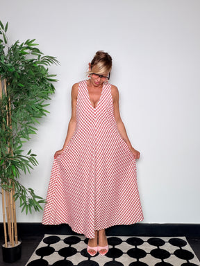 Abito Maxi Vichy Scollo V