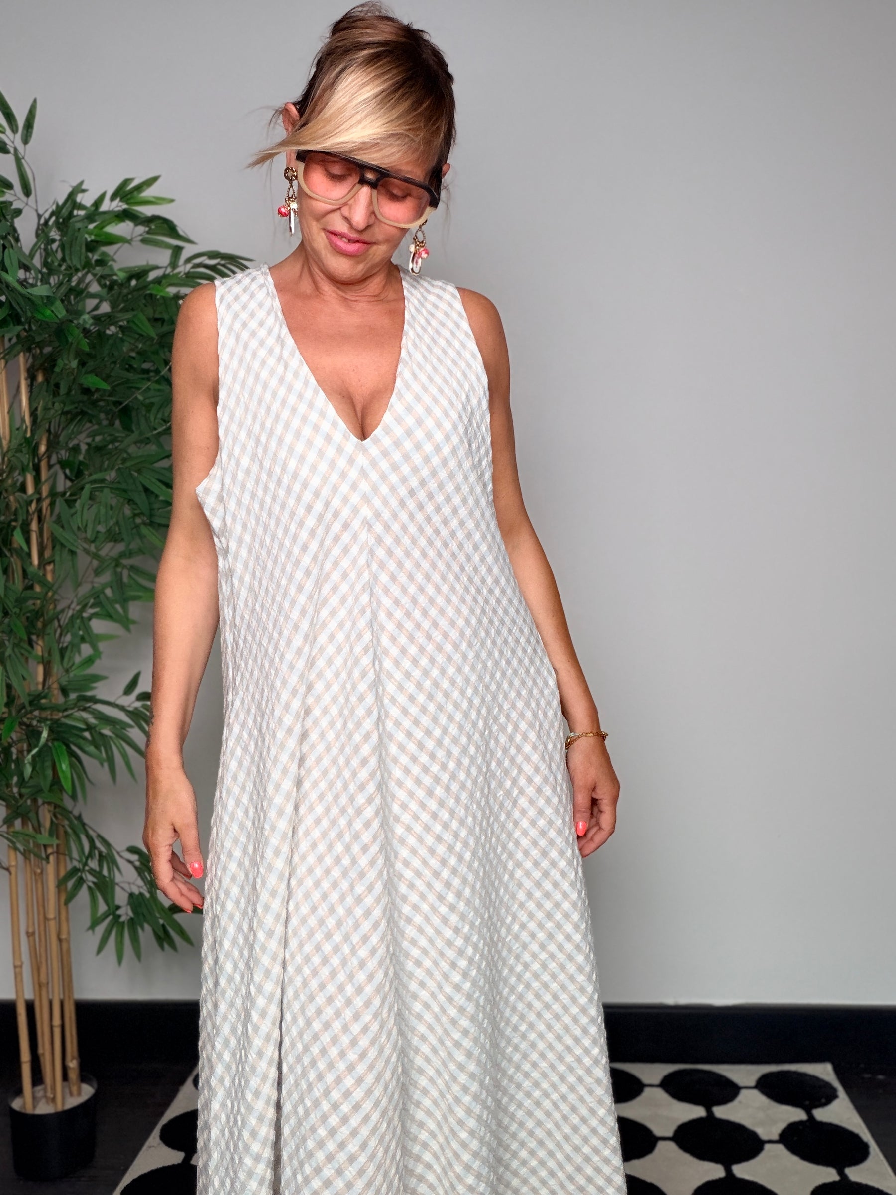Abito Maxi Vichy Scollo V