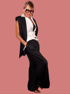 Pantalone Nero con Pinces Le Streghe